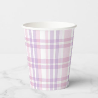 Rosa und Lavendel Karo Gartenparty-Papierbecher Pappbecher