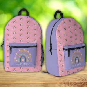 Rosa und Lavendel Regenbogenkinder Bedruckter Rucksack