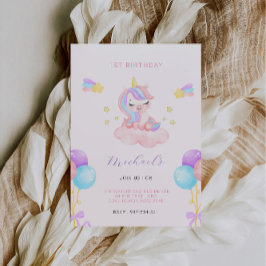 Rosa und Lila 1. Geburtstag Einladung