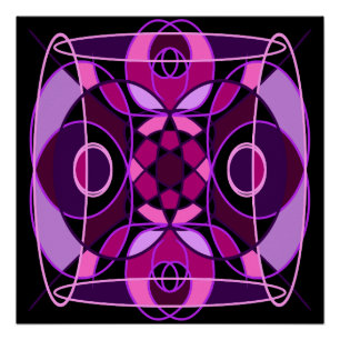 Rosa und lila abstrakte Mosaikfliesen Poster