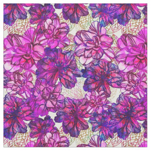 Rosa und lila abstraktes Blumen-Muster Stoff