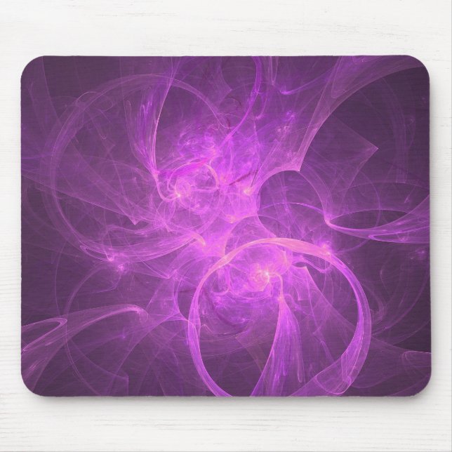 Rosa und Lila Abstraktes Fraktal mit Circles Mousepad (Vorne)
