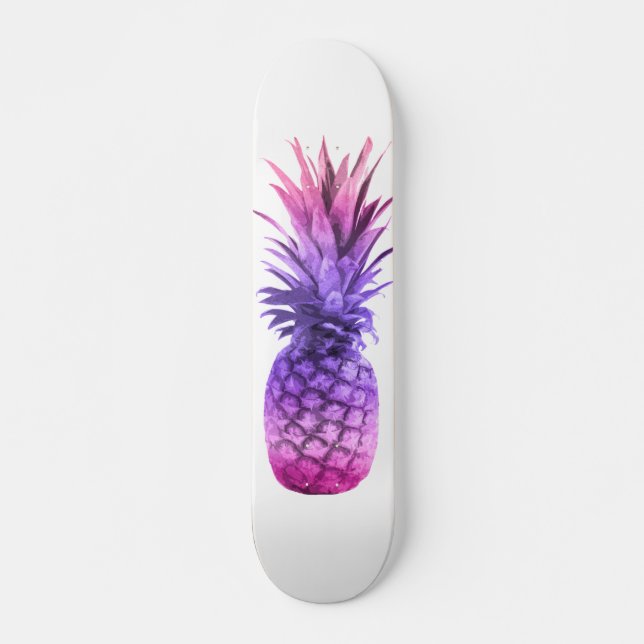 Rosa und Lila Ananas Skateboard (Vorne)