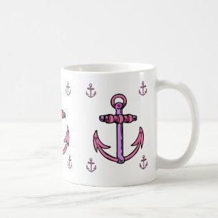 Rosa und lila Anker Kaffeetasse