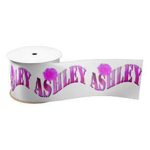 Rosa und Lila Ashley-Name Satinband