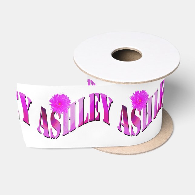 Rosa und Lila Ashley-Name Satinband (Spule)
