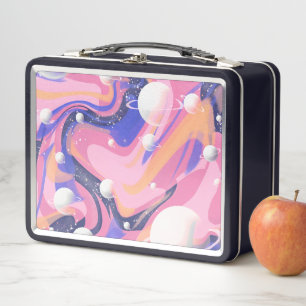 Rosa und Lila Außenraum Abstrakt drehen Metall Brotdose