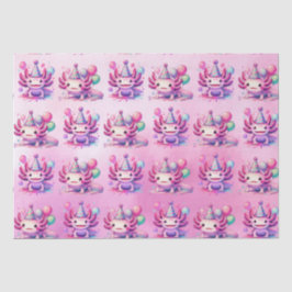 Rosa und Lila Axolotl Girl's Birthday Party Seidenpapier