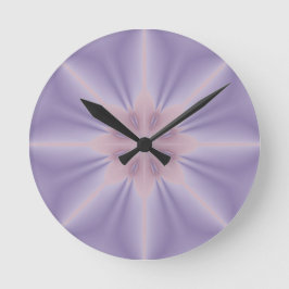 Rosa und lila Blume 3D Runde Wanduhr