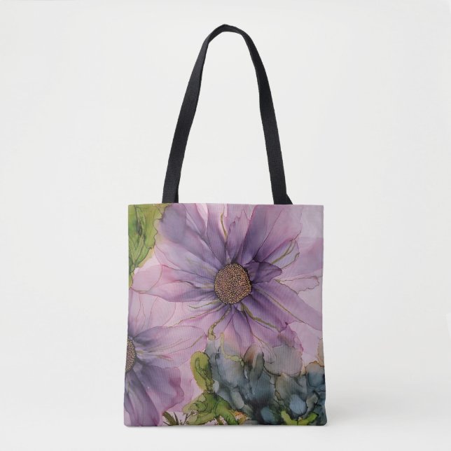 Rosa und Lila Blume Alkoholtink Kunst, Dichtung un (Vorderseite)