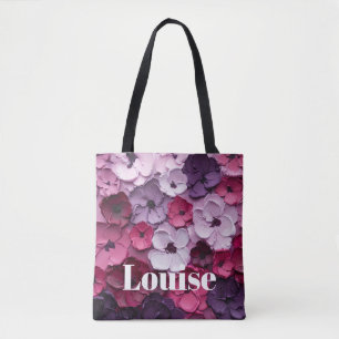 rosa und lila Blume Design mit individuellem Namen