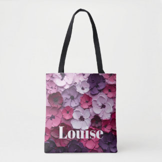 rosa und lila Blume Design mit individuellem Namen