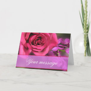 Rosa und lila Blumen Karte