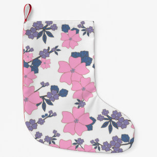 ROSA UND LILA BLUMENMUSTER KLEINER WEIHNACHTSSTRUMPF