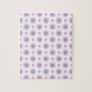 Rosa und lila Blumenmuster Puzzle