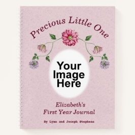 Rosa und Lila Blumenzunge Baby Journal Notizbuch