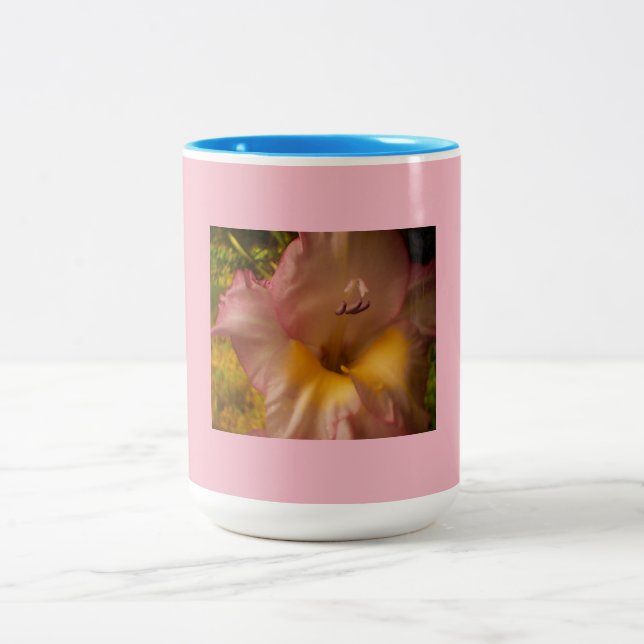 Rosa und Lila Blüte Zweifarbige Tasse (Mittel)