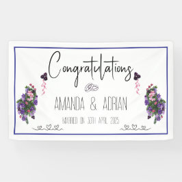 Rosa und lila Blüten Banner