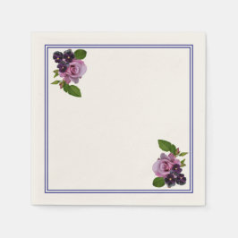 Rosa und lila Blüten Serviette