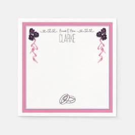 Rosa und lila Blüten Serviette