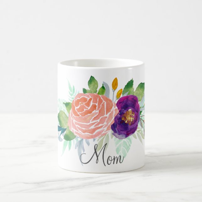 Rosa und Lila Blütenfarbe Tasse (Mittel)