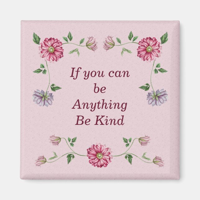 Rosa und Lila Blütenpflanze Magnet (Vorne)