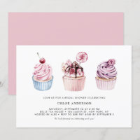 Rosa und Lila Brautparty Cupcakes