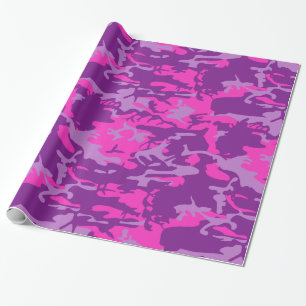 Rosa und lila Camouflage Geschenkpapier