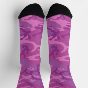 Rosa und Lila Camouflage Kunst, Dichtung und Musik Socken