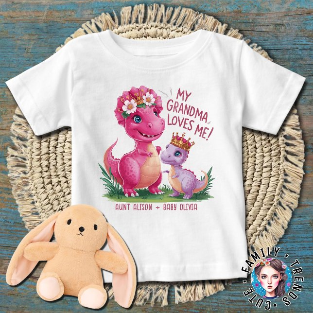 Rosa und Lila Dinos Meine Tante Liebe Baby T-shirt (Von Creator hochgeladen)
