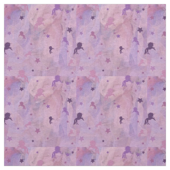 rosa und lila Einhorn- und Sterndesign- Stoff (Muster)