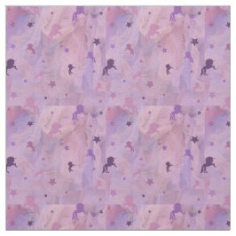 rosa und lila Einhorn- und Sterndesign- Stoff