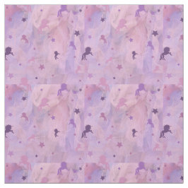 rosa und lila Einhorn- und Sterndesign- Stoff