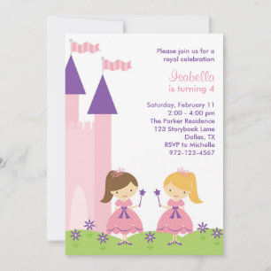 Rosa und Lila Einladung der Prinzessin