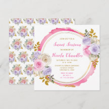 Rosa und Lila elegante Blume 16 . Geburtstag