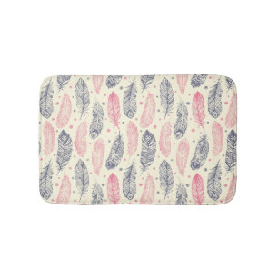 rosa und Lila Ethnic Fether-Muster Badematte