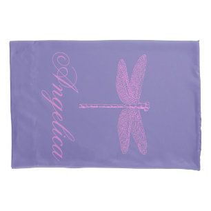 Rosa und Lila Fantasy Dragonfly personalisieren Kissenbezug