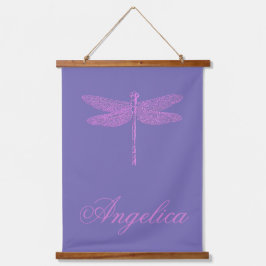 Rosa und Lila Fantasy Dragonfly personalisieren Wandteppich Mit Holzrahmen