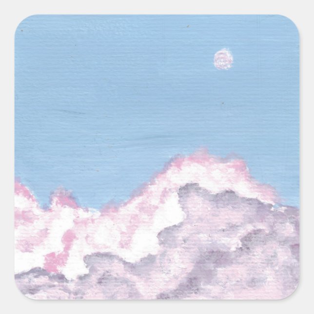 Rosa und lila flauschige Wolken Aufkleber (Vorderseite)