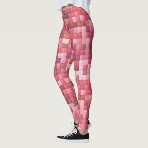 Rosa und Lila Fliesenmosaik Leggings