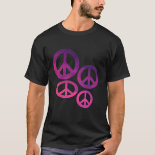 Rosa und Lila Friedenszeichen T - Shirt