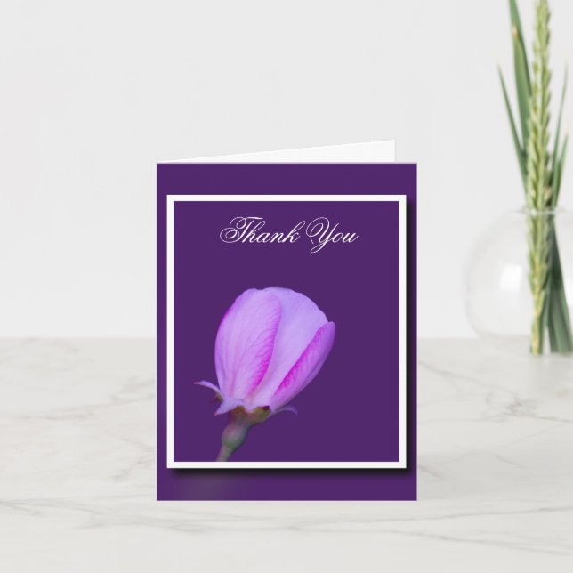 Rosa und Lila Frühlingsblüte Dankeskarte (Vorderseite)