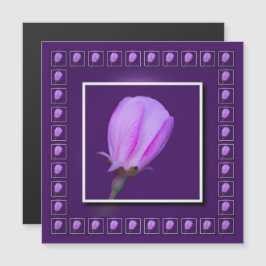 Rosa und Lila Frühlingskarte Magnetkarte