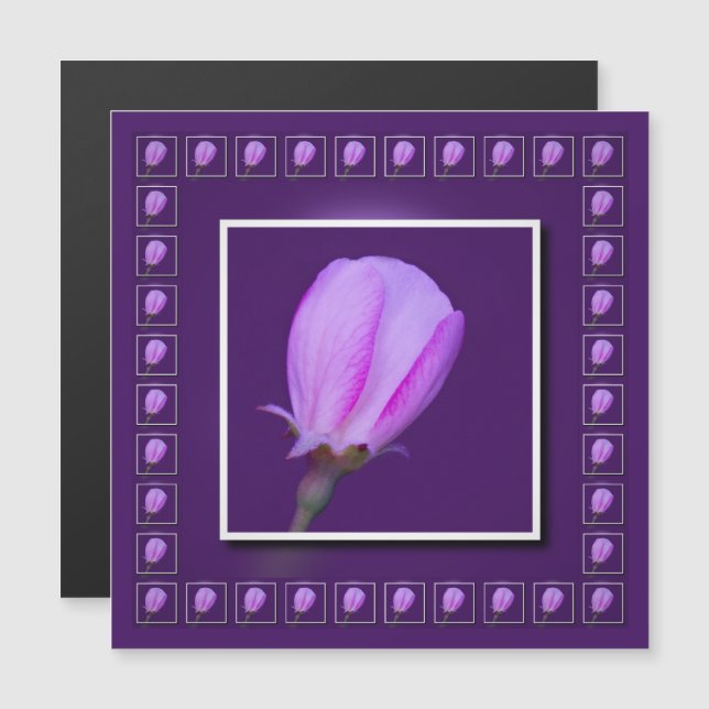 Rosa und Lila Frühlingskarte Magnetkarte (Vorne/Hinten)