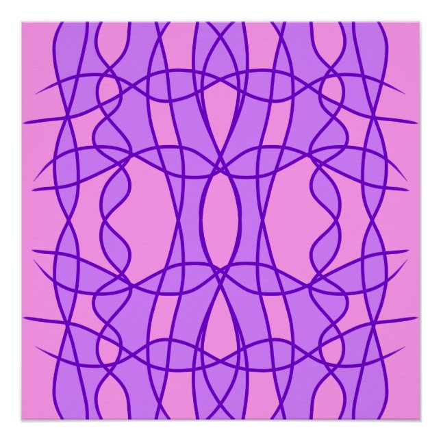 rosa und lila geometrisches Muster Poster (Vorderseite)