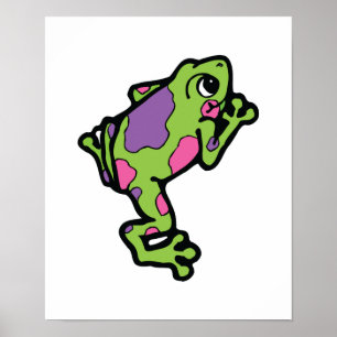 rosa und lila gepunkteter Baumfrosch Poster