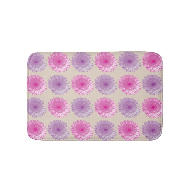Rosa und lila gerbere Blume Badematte (Vorderseite)