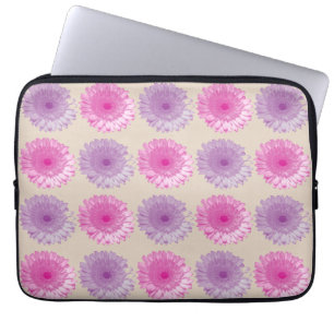 Rosa und lila gerberne Blumenmuster Laptopschutzhülle