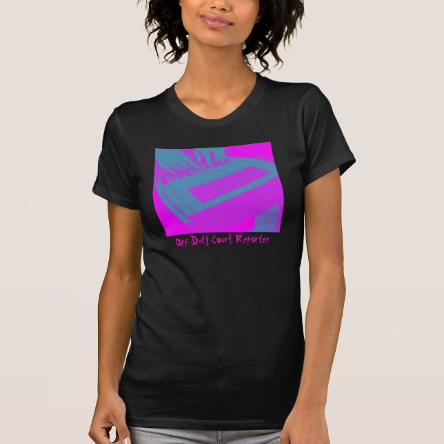 Rosa und lila Gerichts-Reporter T-Shirt (Vorderseite)