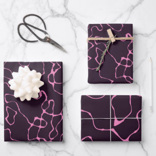 rosa und lila geschenkpapier set